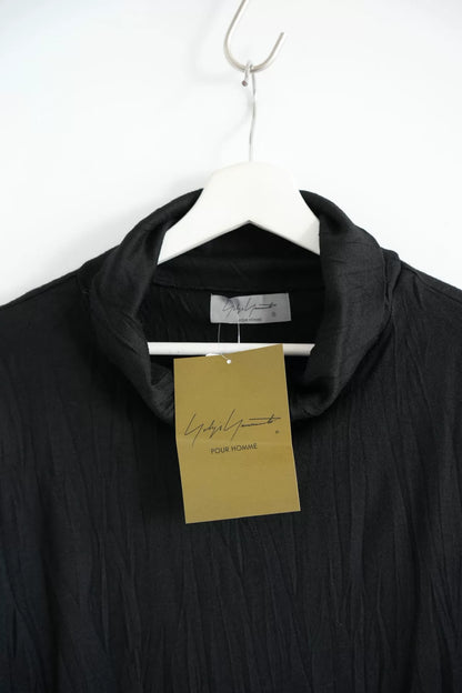 black high-neck wool long sleeve t-shirt