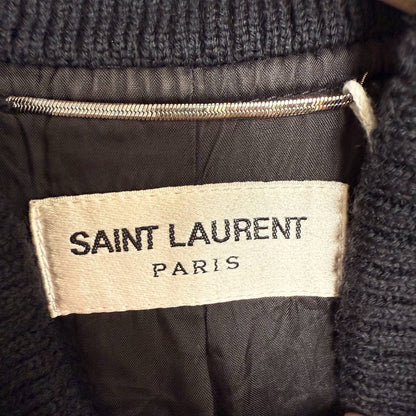 Saint Laurent Black Embroidered Bomber Jacket