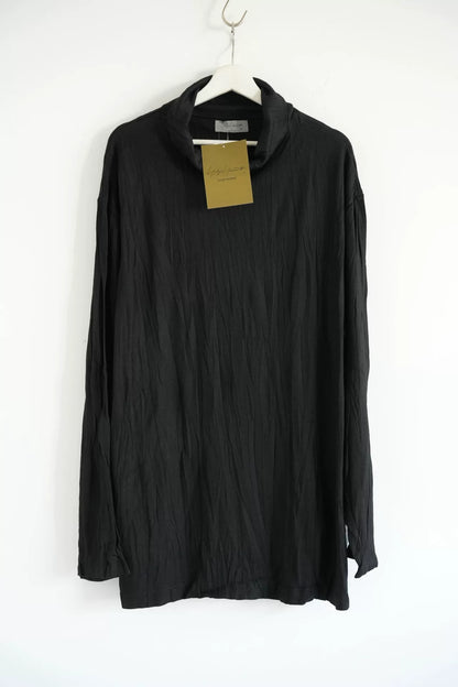 black high-neck wool long sleeve t-shirt