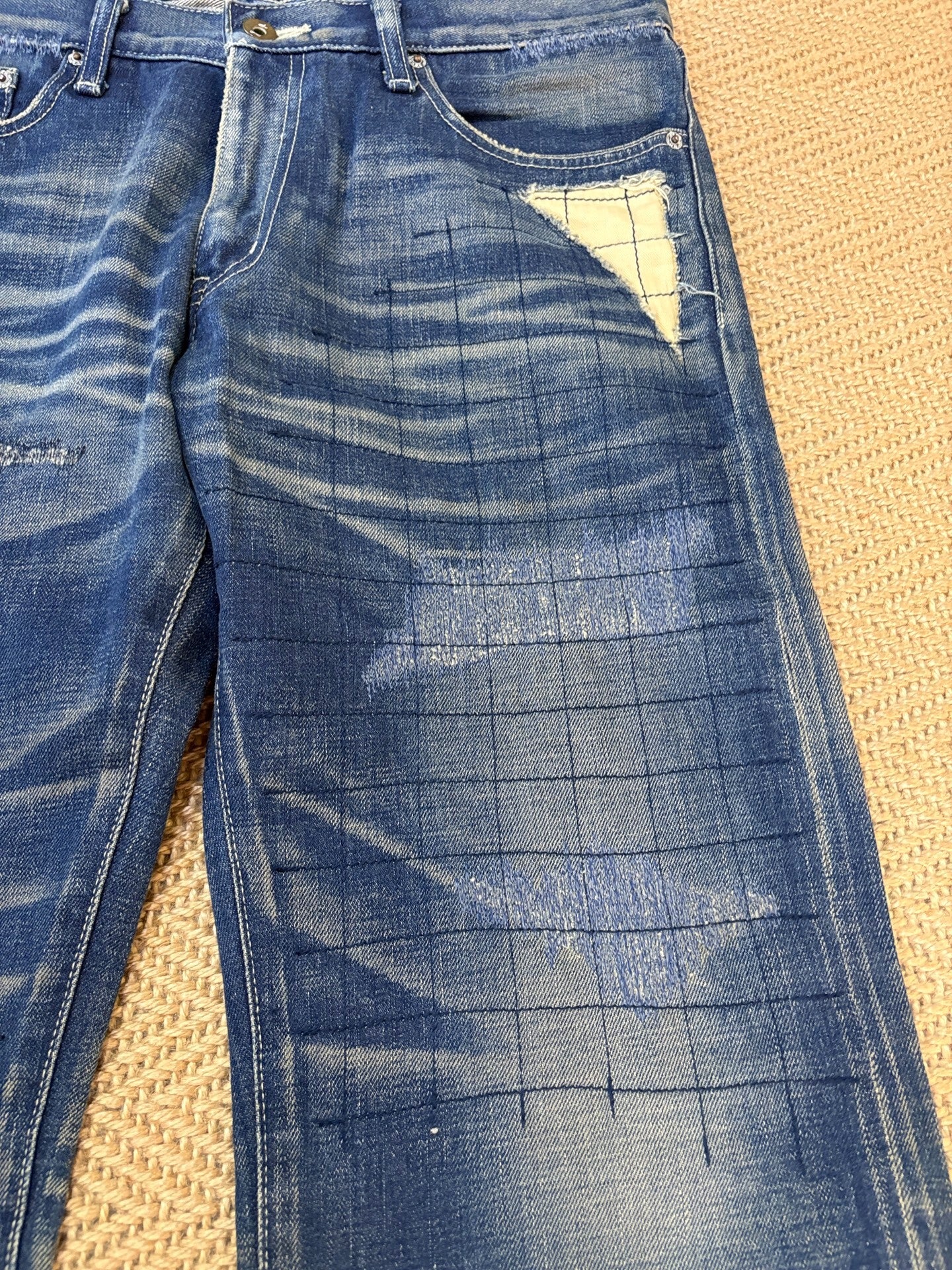 NEIGHBORHOOD 08EX Washed Distressed Jeans
