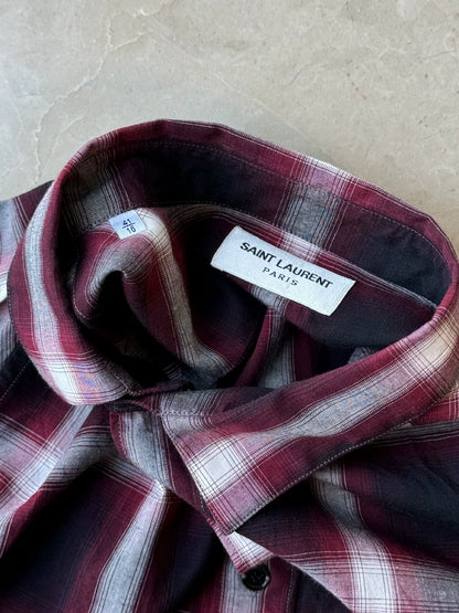 YSL Men's Red Plaid Shirt