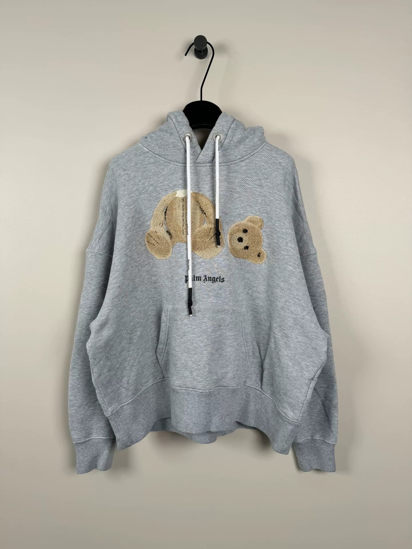gray palm angels teddy bear hoodie