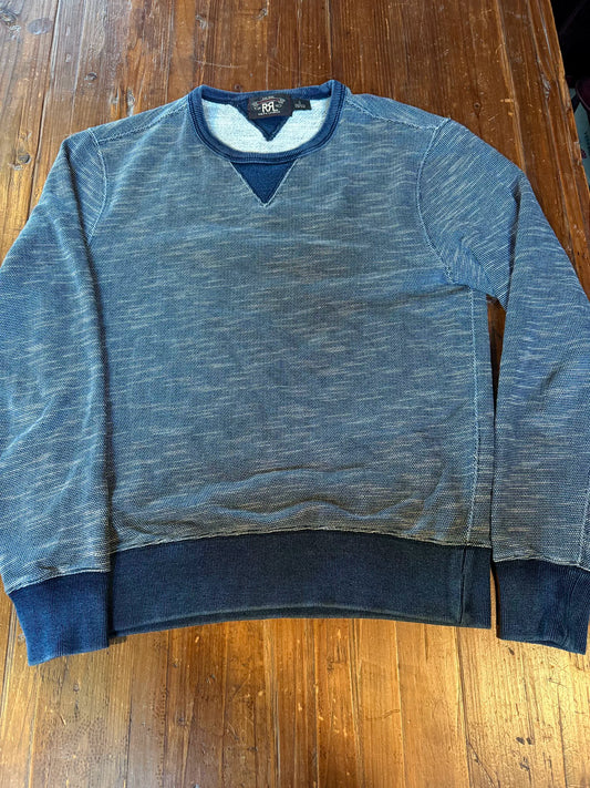 RRL Ralph Lauren Gray-Blue Colorblock Sweatshirt
