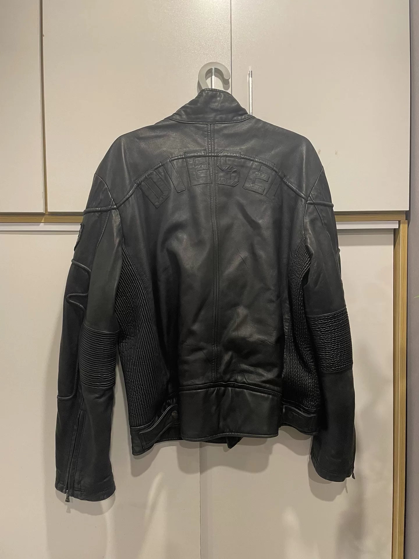 diesel leather biker jacket size xxl