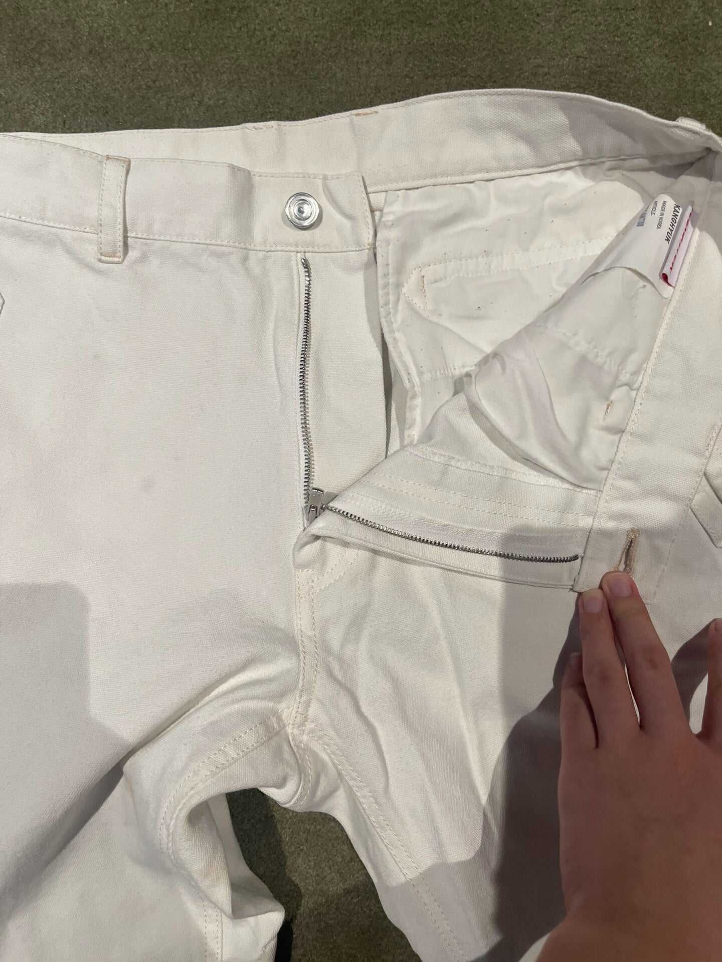 kanghyuk 2021 denim pants with unique design