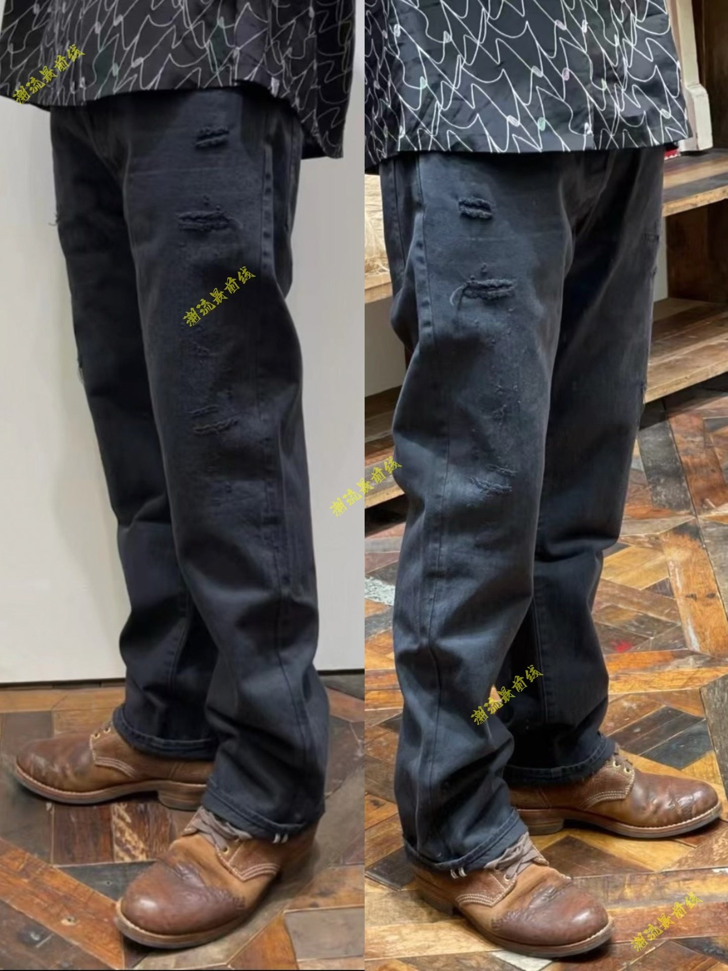 black distressed visvim denim pants W32 L30