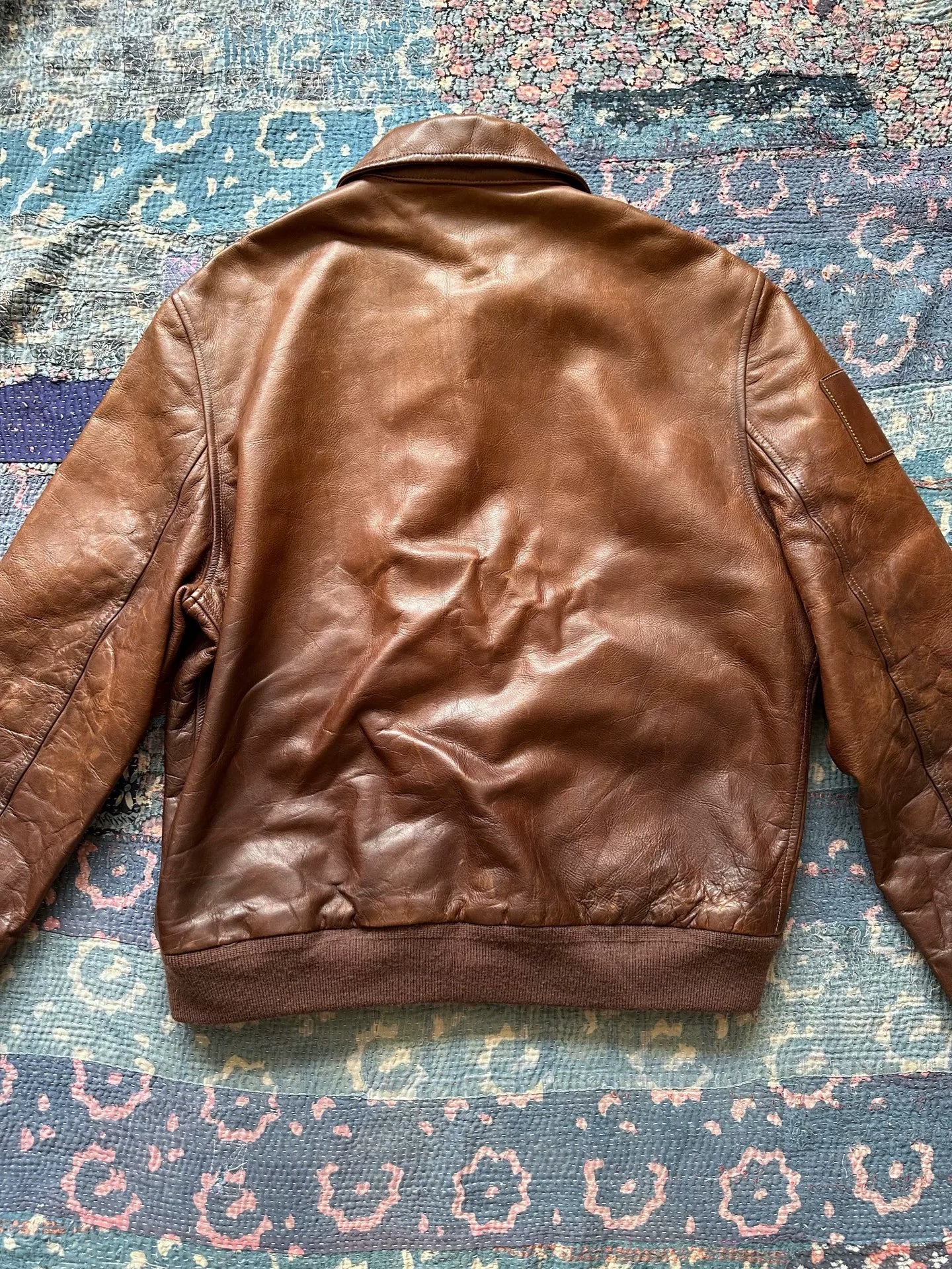 distressed leather jacket by polo ralph lauren