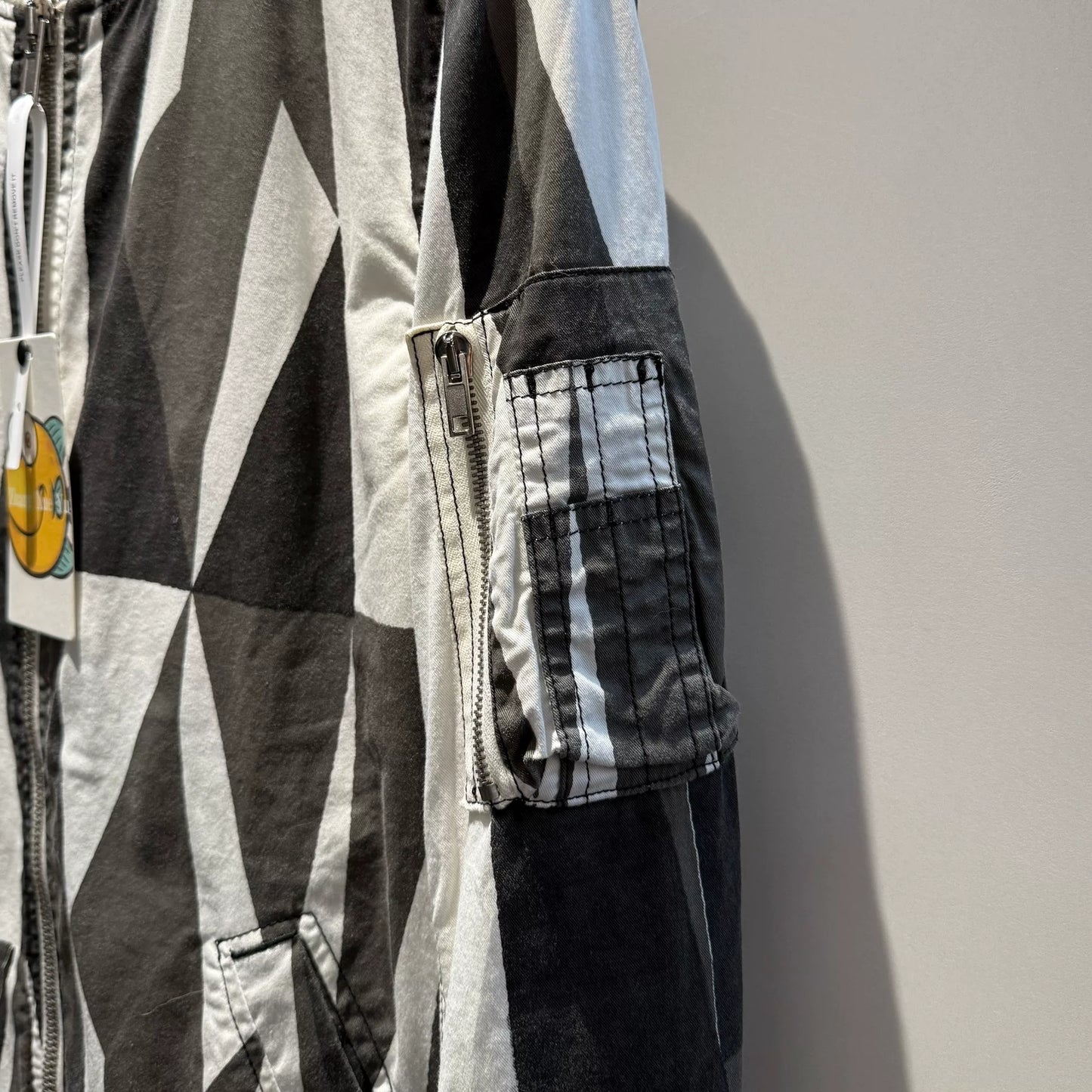 rick owens classic geometric print ma-1 jacket