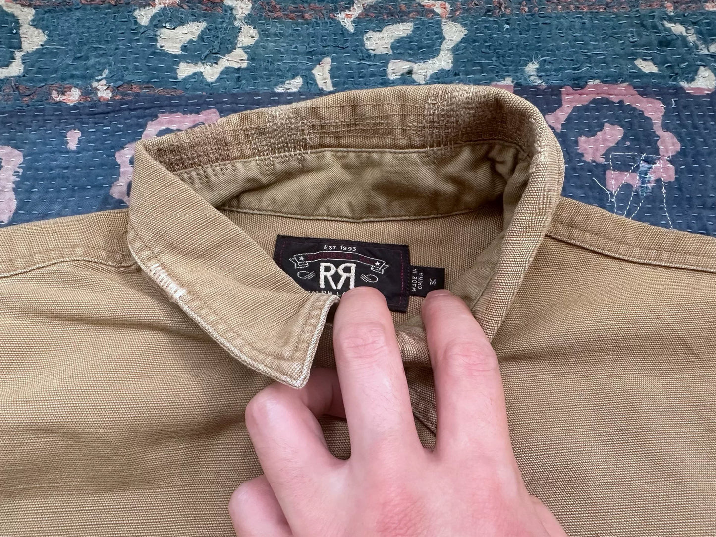 rrl distressed vintage work shirt