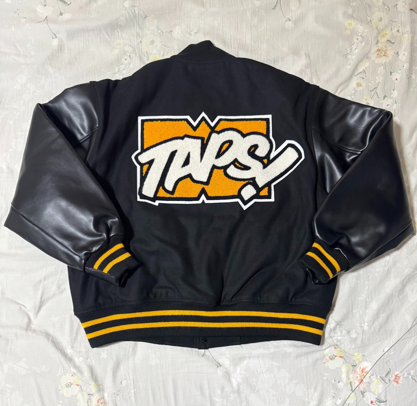 WTAPS 22AW Leather Sleeve Baseball Jacket