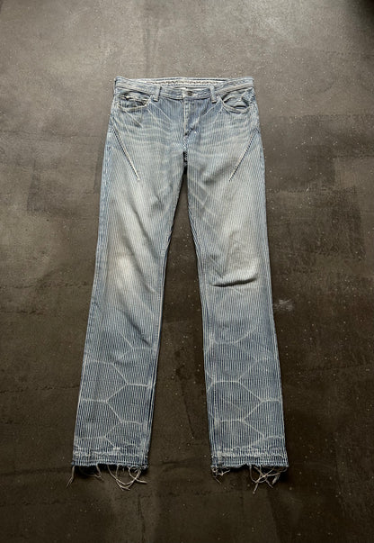 number nine striped washed denim pants