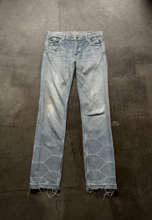 number nine striped washed denim pants
