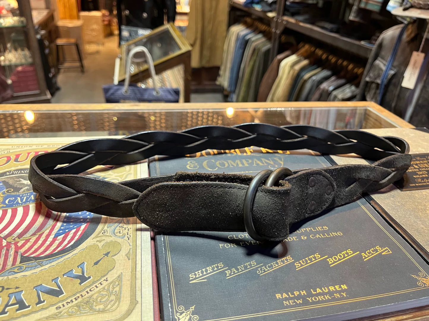 rrl woven leather belt by ralph lauren