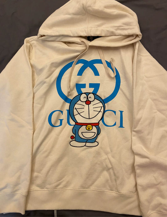 gucci doraemon hoodie in off-white color
