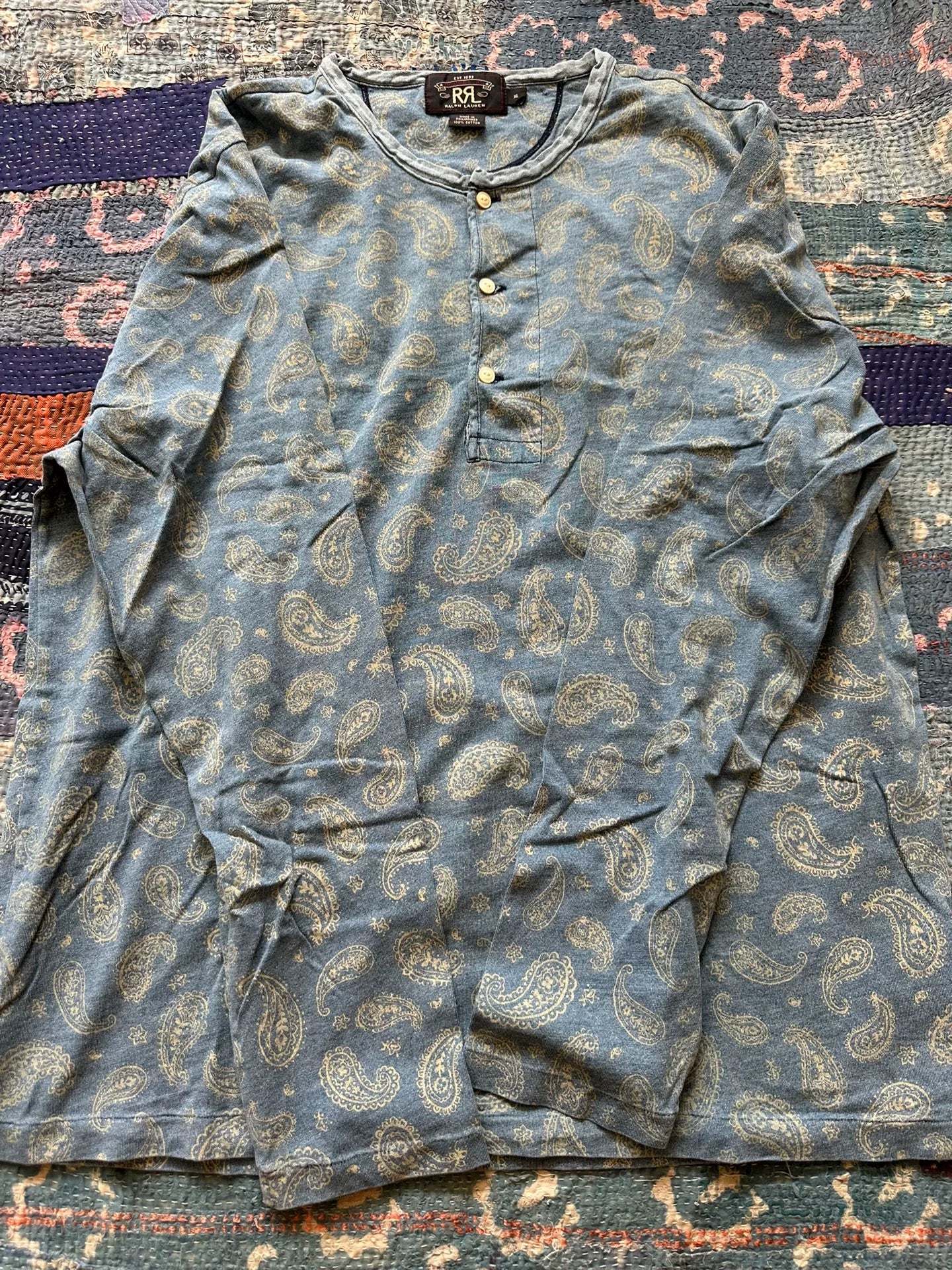 ralph lauren paisley print long sleeve tee