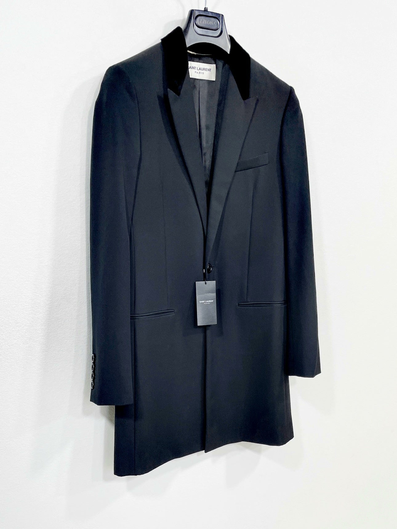 SAINT LAURENT Men's Black Wool Coat