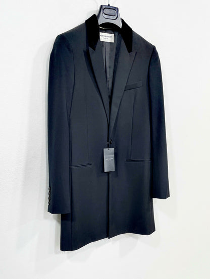 SAINT LAURENT Men's Black Wool Coat