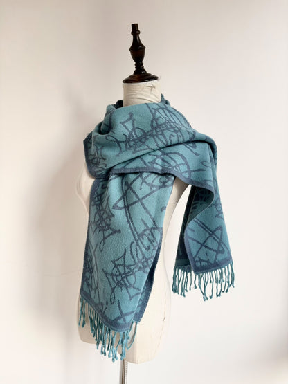 Vivienne Westwood Vintage Blue Print Scarf