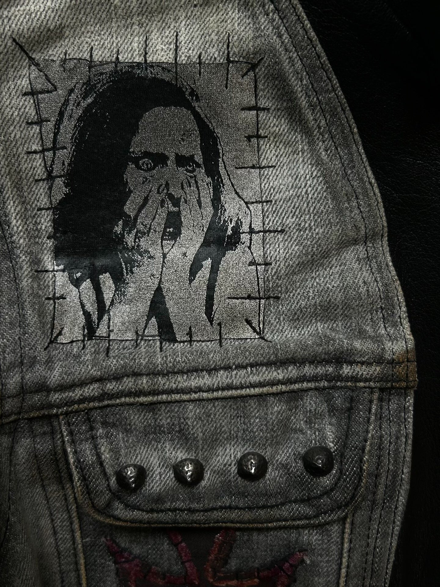 diamond dogs patchwork leather jacket