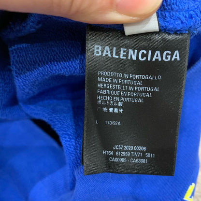 balenciaga blue printed hoodie sweatshirt