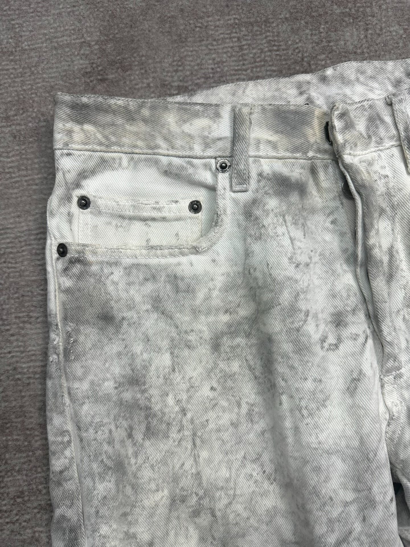 Dior Homme Distressed White Denim Trousers
