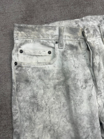 Dior Homme Distressed White Denim Trousers