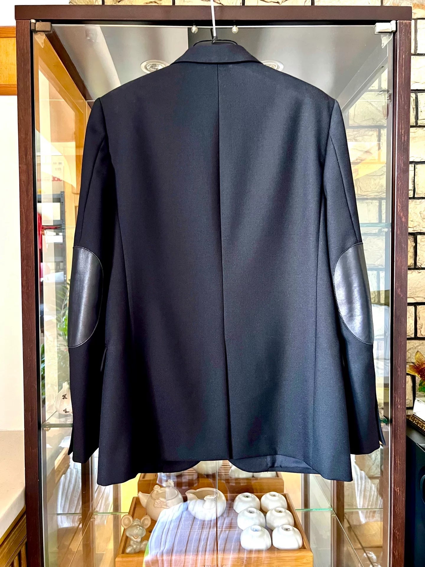 saint laurent black leather blazer