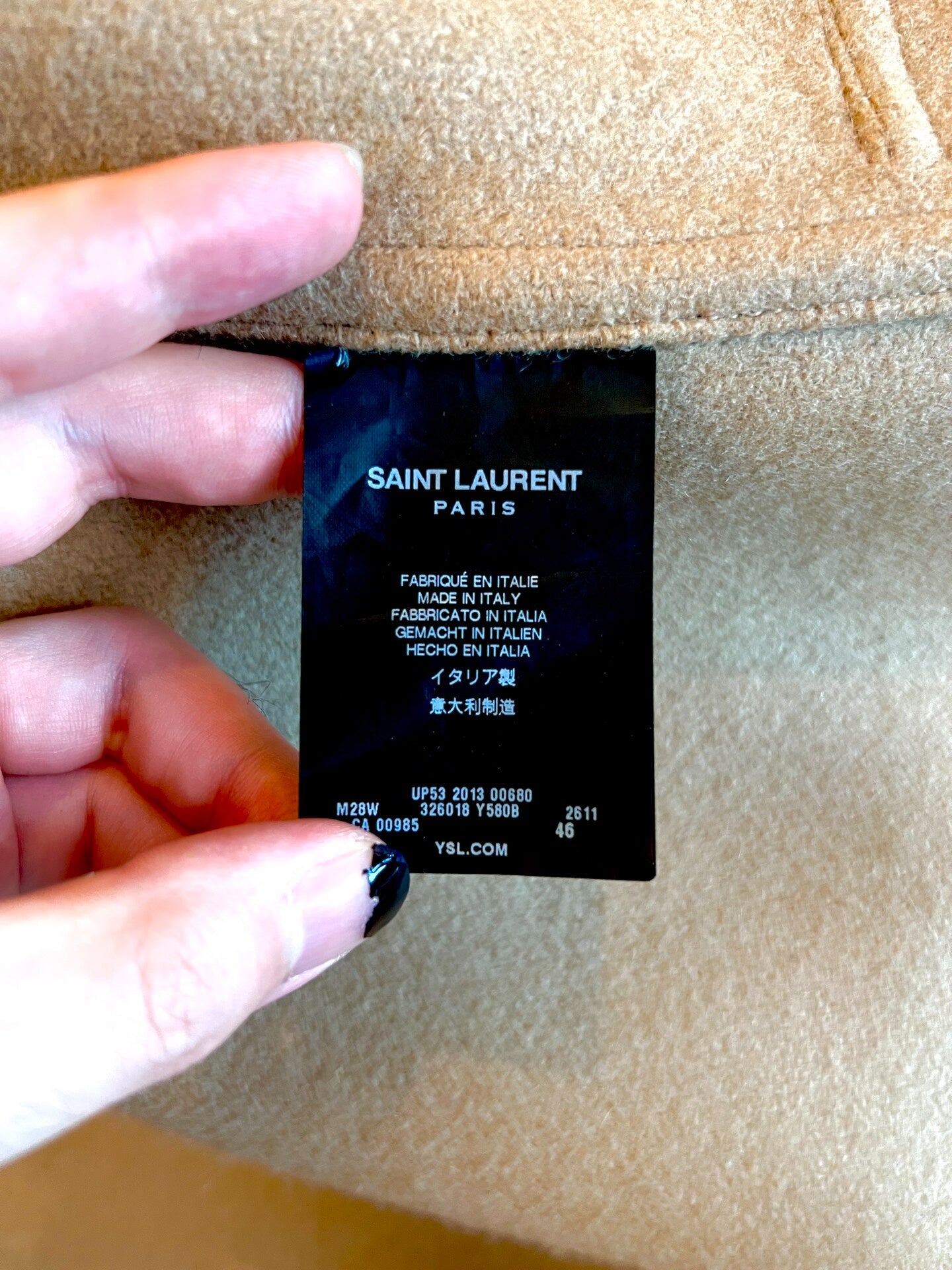 saint laurent wool hooded duffle coat