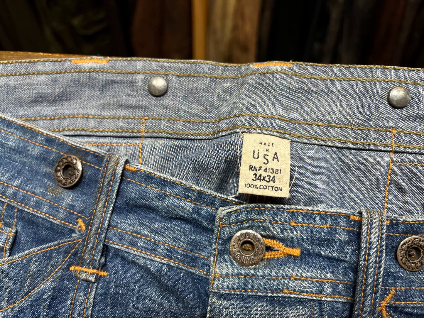 distressed double rl workwear denim pants