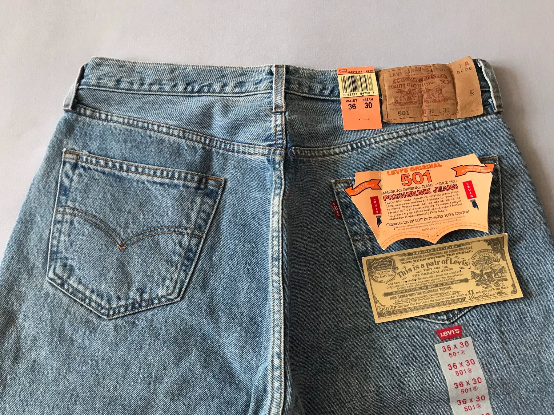 Levi's 501 Washed Blue Jeans W36L30