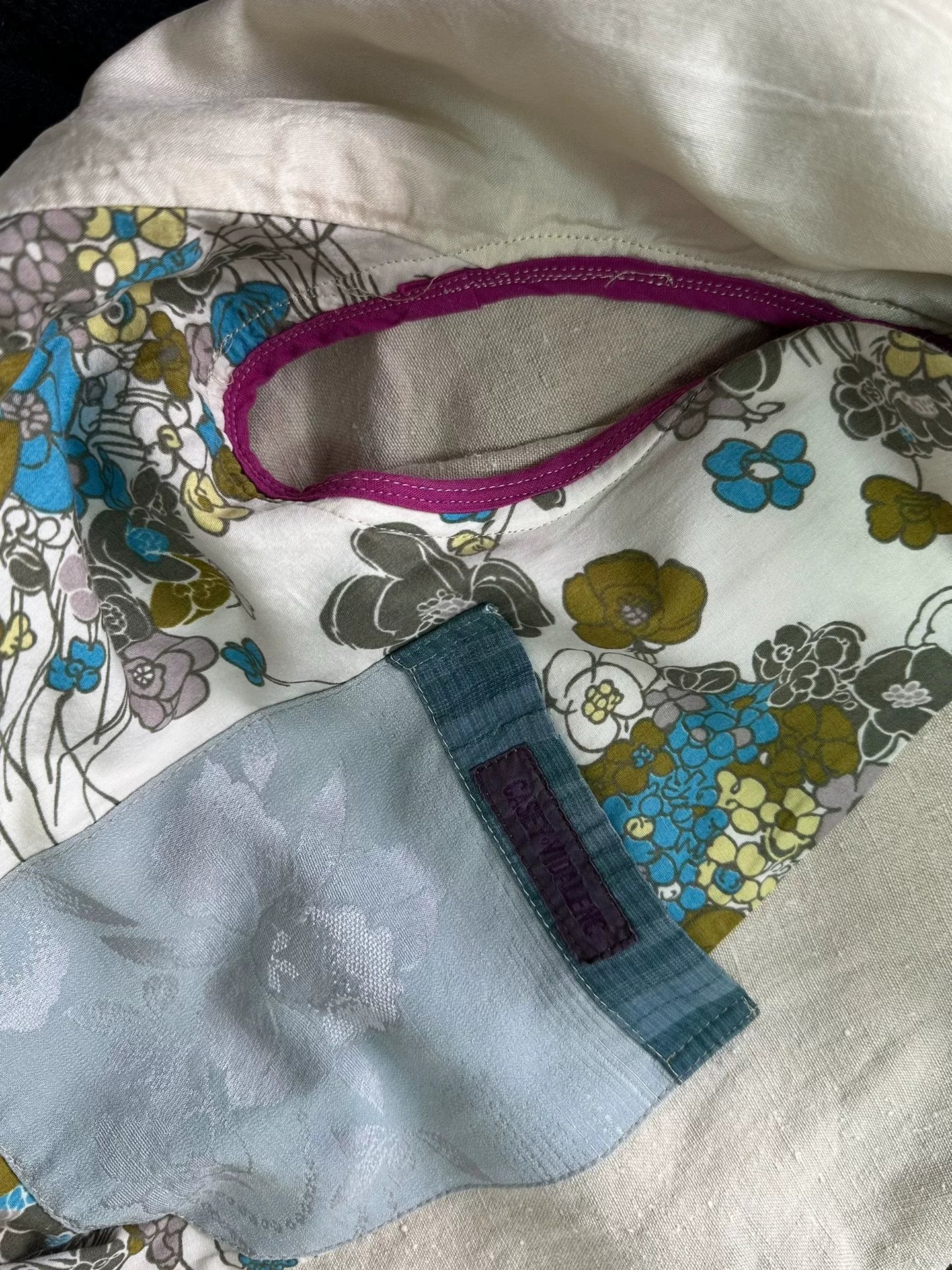 antique linen silk coat by casey vidalenc