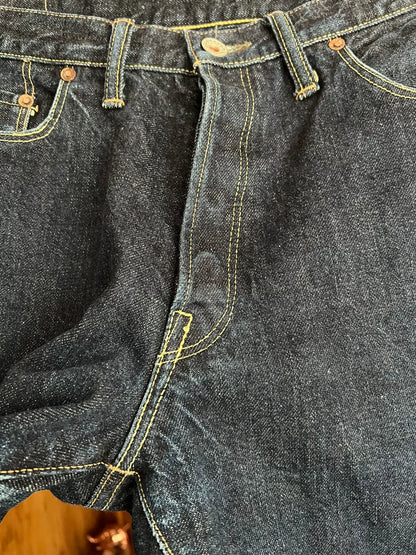 vintage dark denim straight leg pants