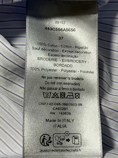 Dior Striped Embroidered Logo Shirt Men