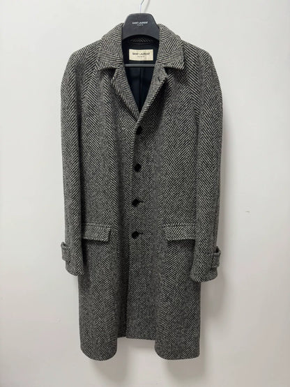 Saint Laurent Wool Houndstooth Coat