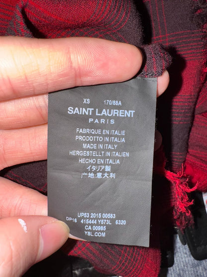 Saint Laurent Red Plaid Shirt