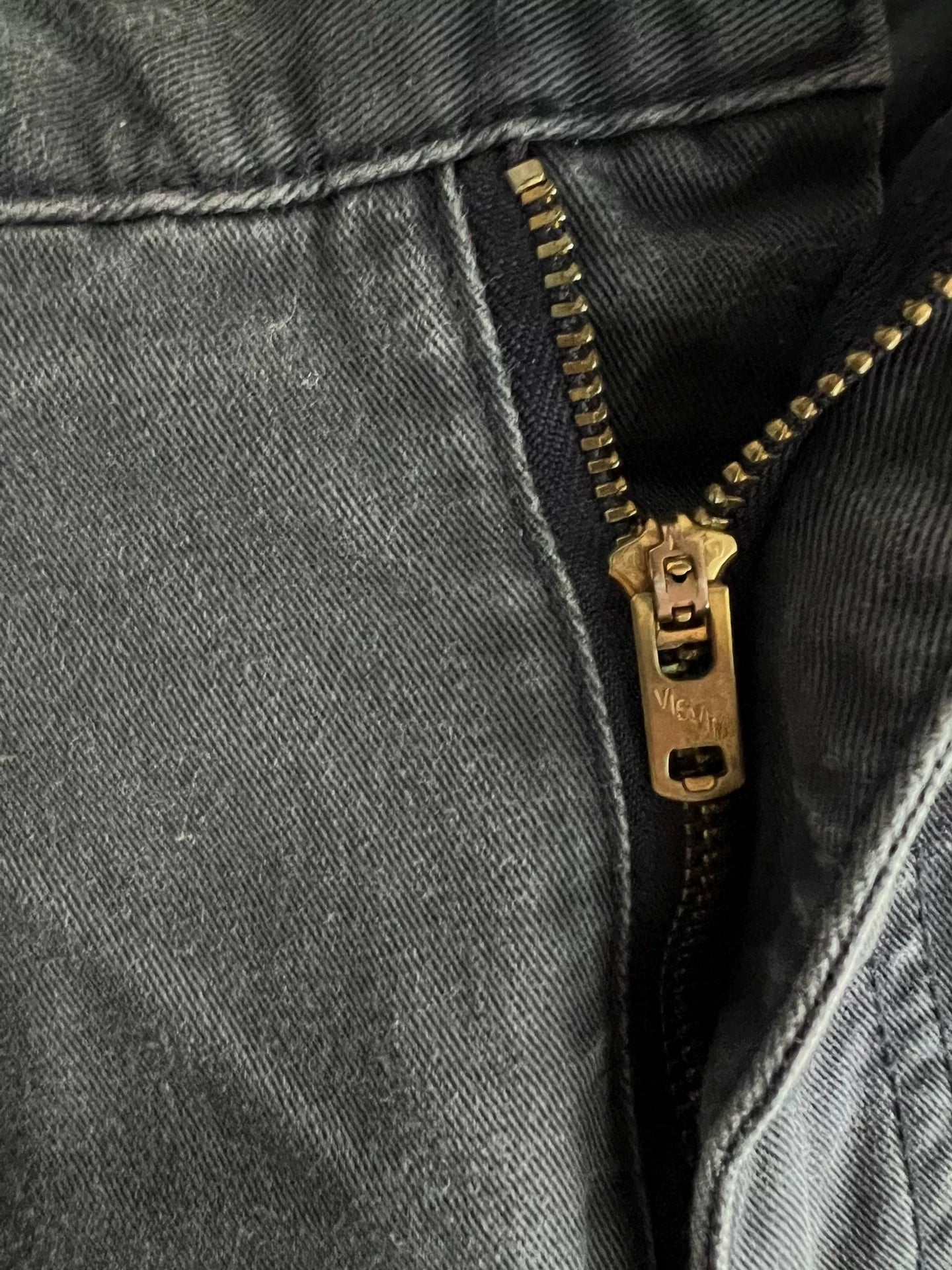 gray five-pocket casual pants