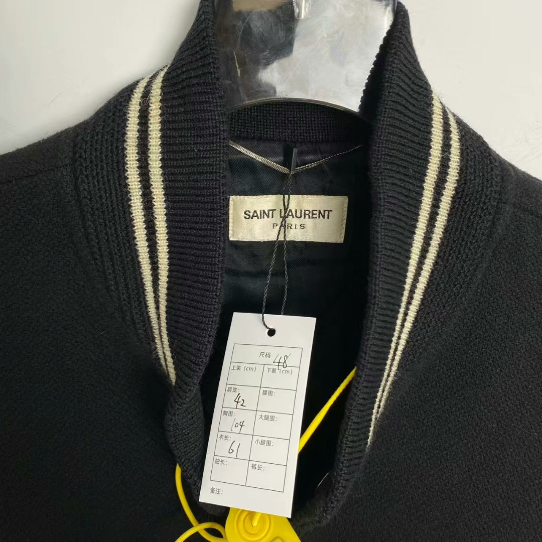 Saint Laurent SLP Black Baseball Jacket