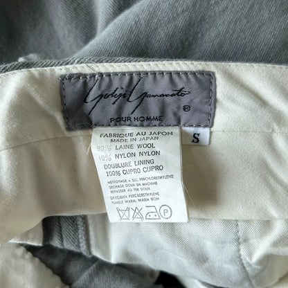 Yohji Yamamoto Gray Side Stripe Wool Pants