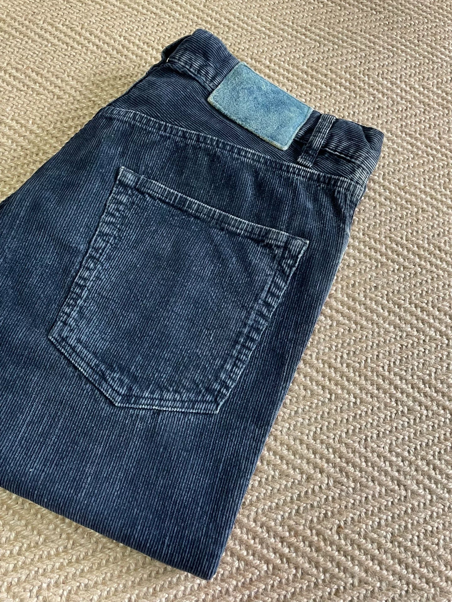 VISVIM FULXUS KANO Indigo Washed Corduroy Pants