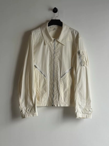helmut lang short zip jacket in cream