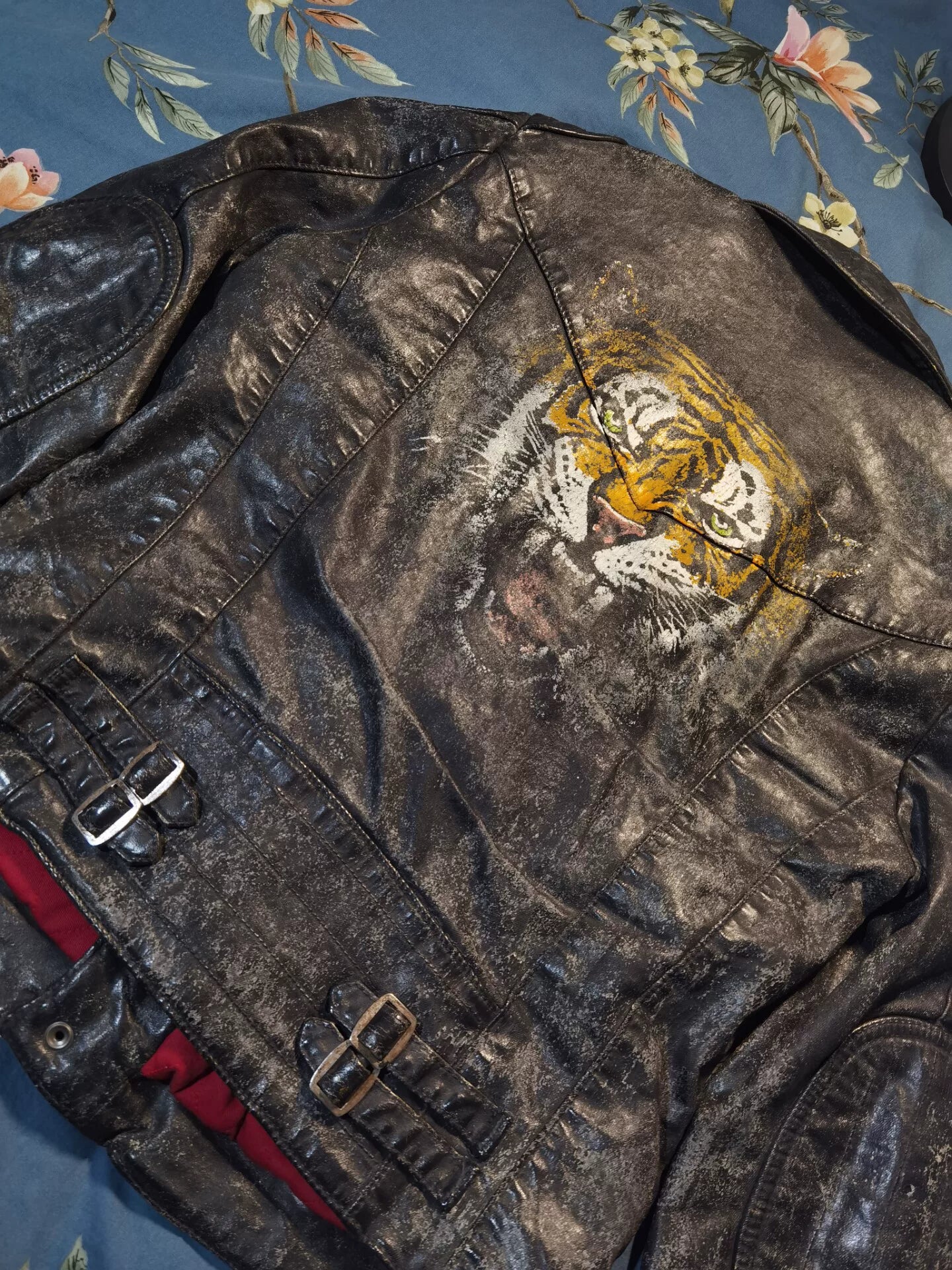 Ralph Lauren Vintage Waxed Tiger Biker Jacket