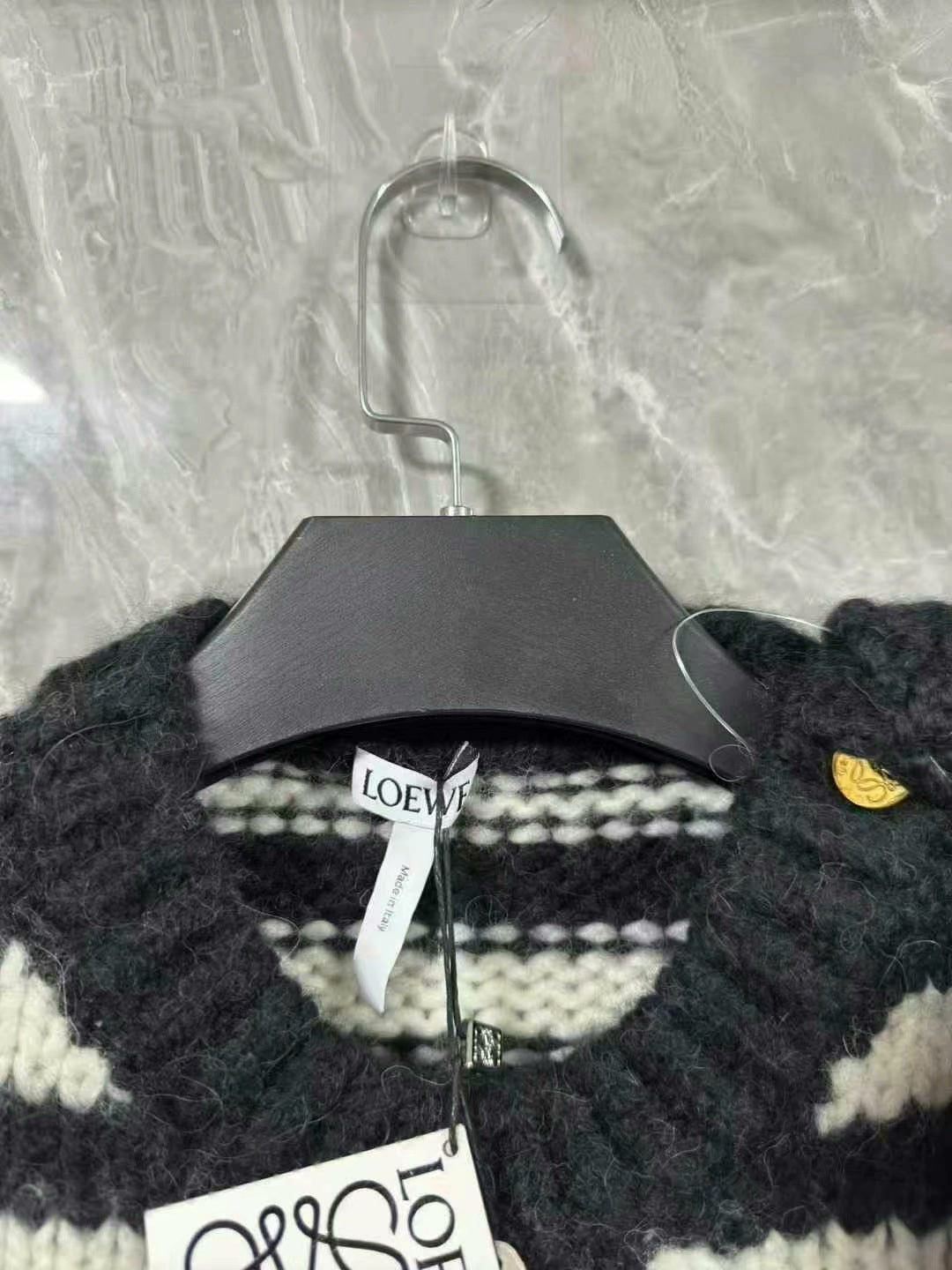 black and white striped wool sweater