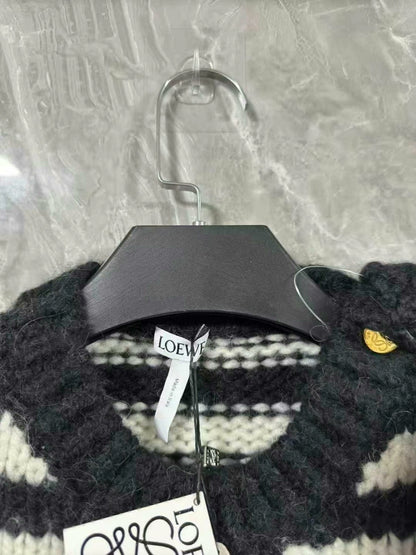 black and white striped wool sweater