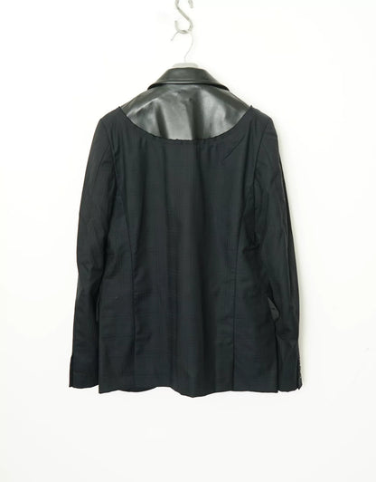 Comme des Garcons Leather Collar Spliced Blazer