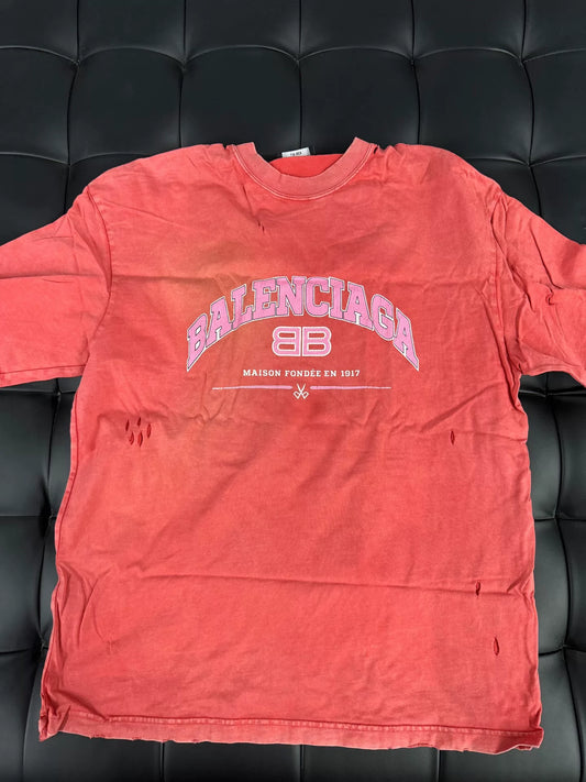 Balenciaga Distressed Short Sleeve Tee
