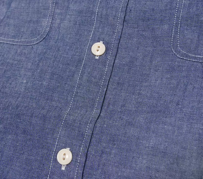 sugar cane blue chambray work shirt xl