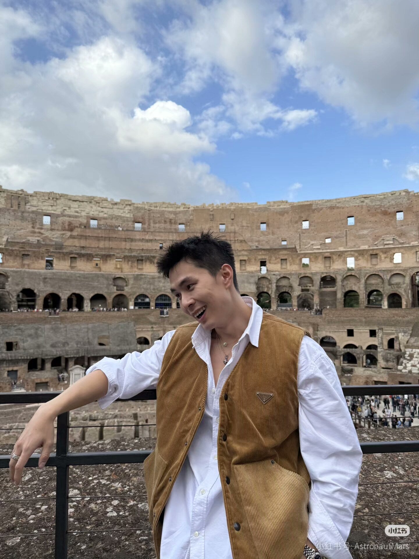 Prada Corduroy Quilted Vest in Beige