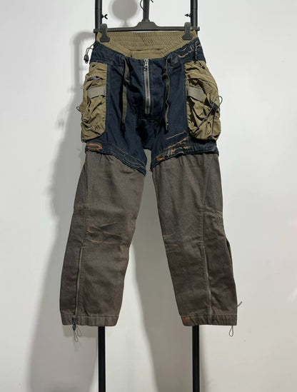 vintage style distressed cargo pants