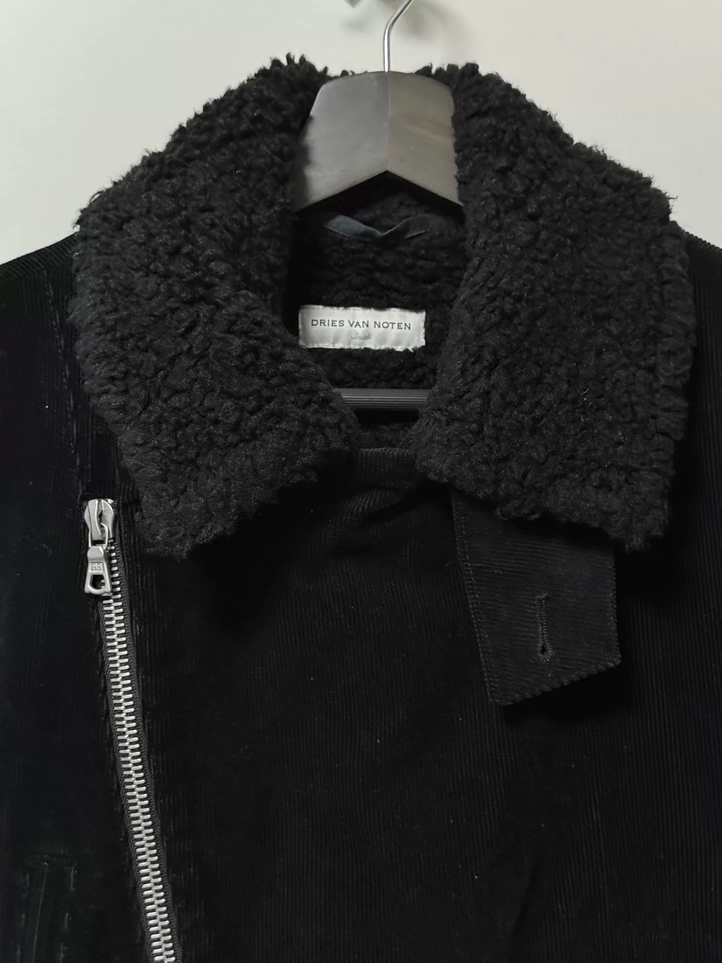 dries van noten black velvet zip jacket