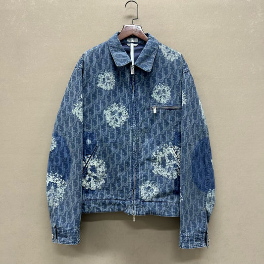 dior cotton logo printed denim jacket